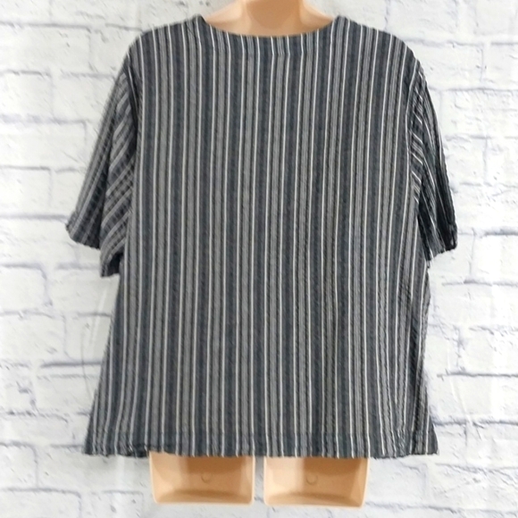 Appleseed's Top Short Sleeve Seersucker Button Down Sz 2X - Picture 3 of 4